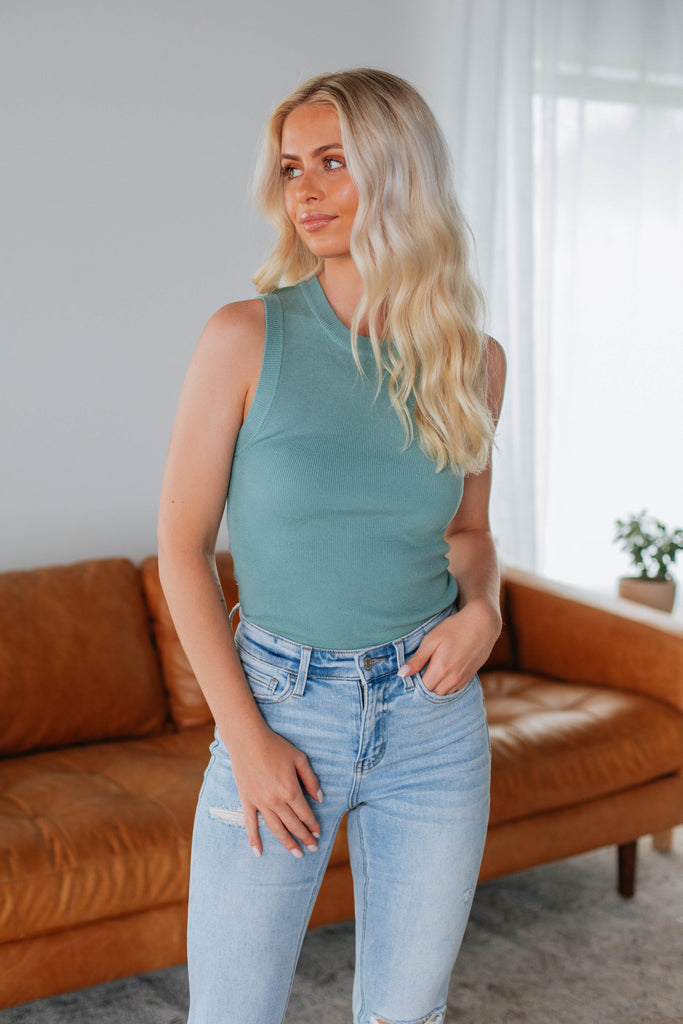 Adrianna Knit Tank - Jade