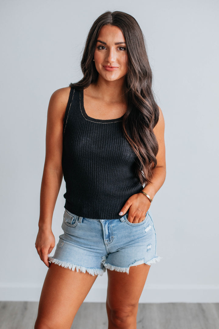 Aiden Knit Tank - Black