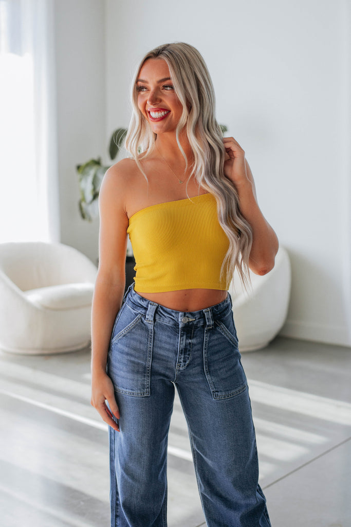 Alexa Ribbed Top - Honey