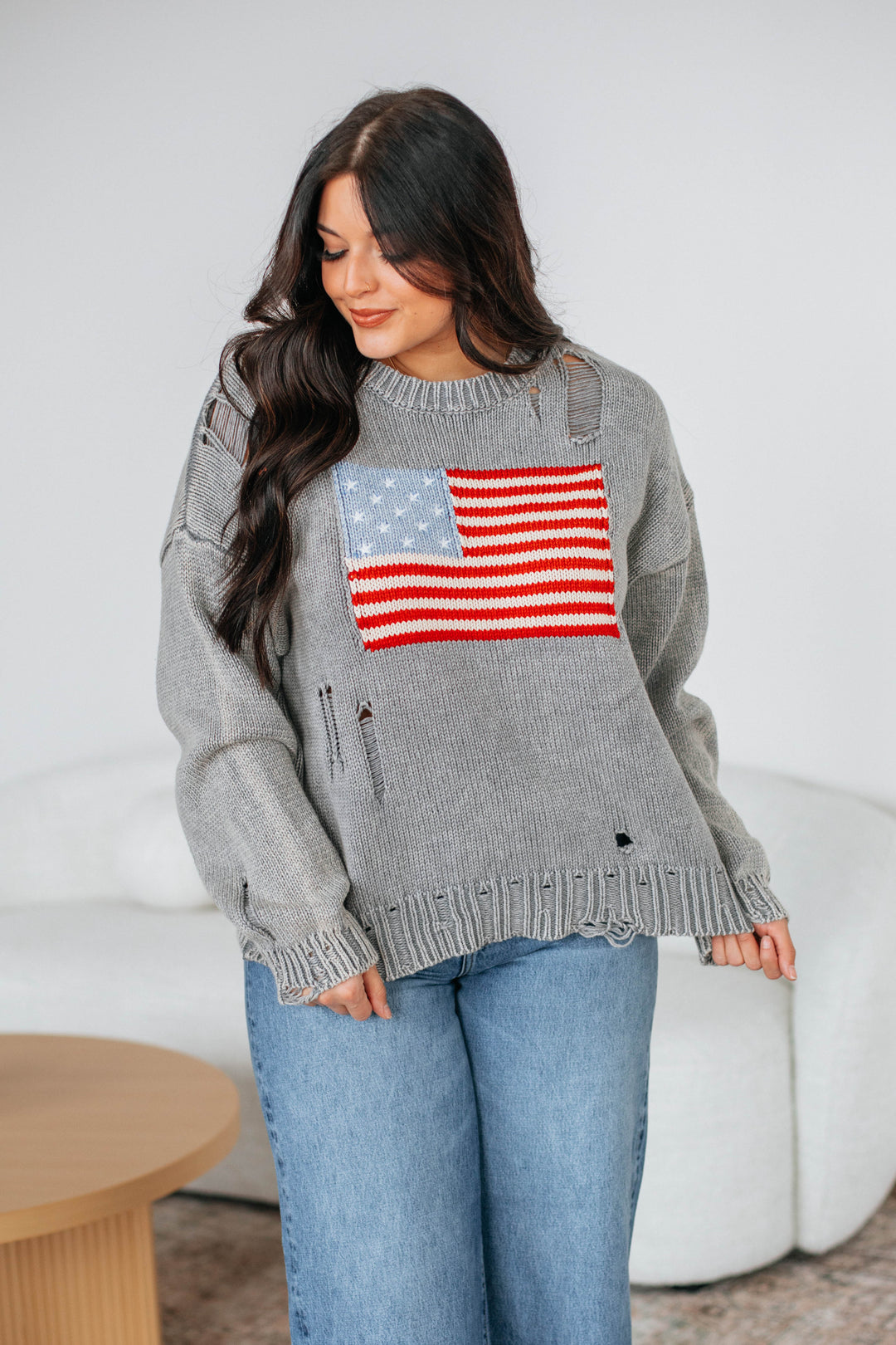 American Dreamin' Sweater - Heather Grey