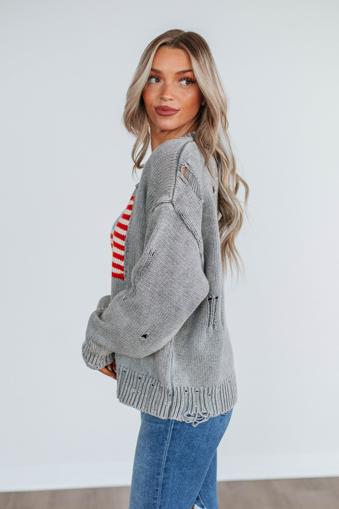 American Dreamin' Sweater - Heather Grey