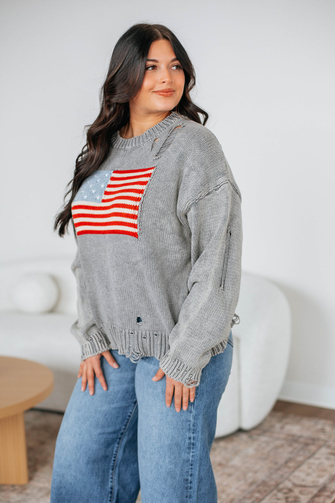 American Dreamin' Sweater - Heather Grey