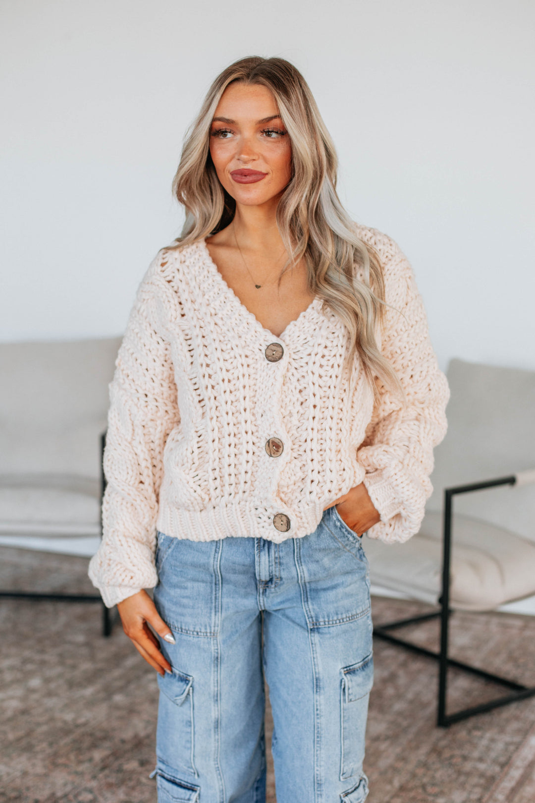 Annalise Knit Cardigan - Natural