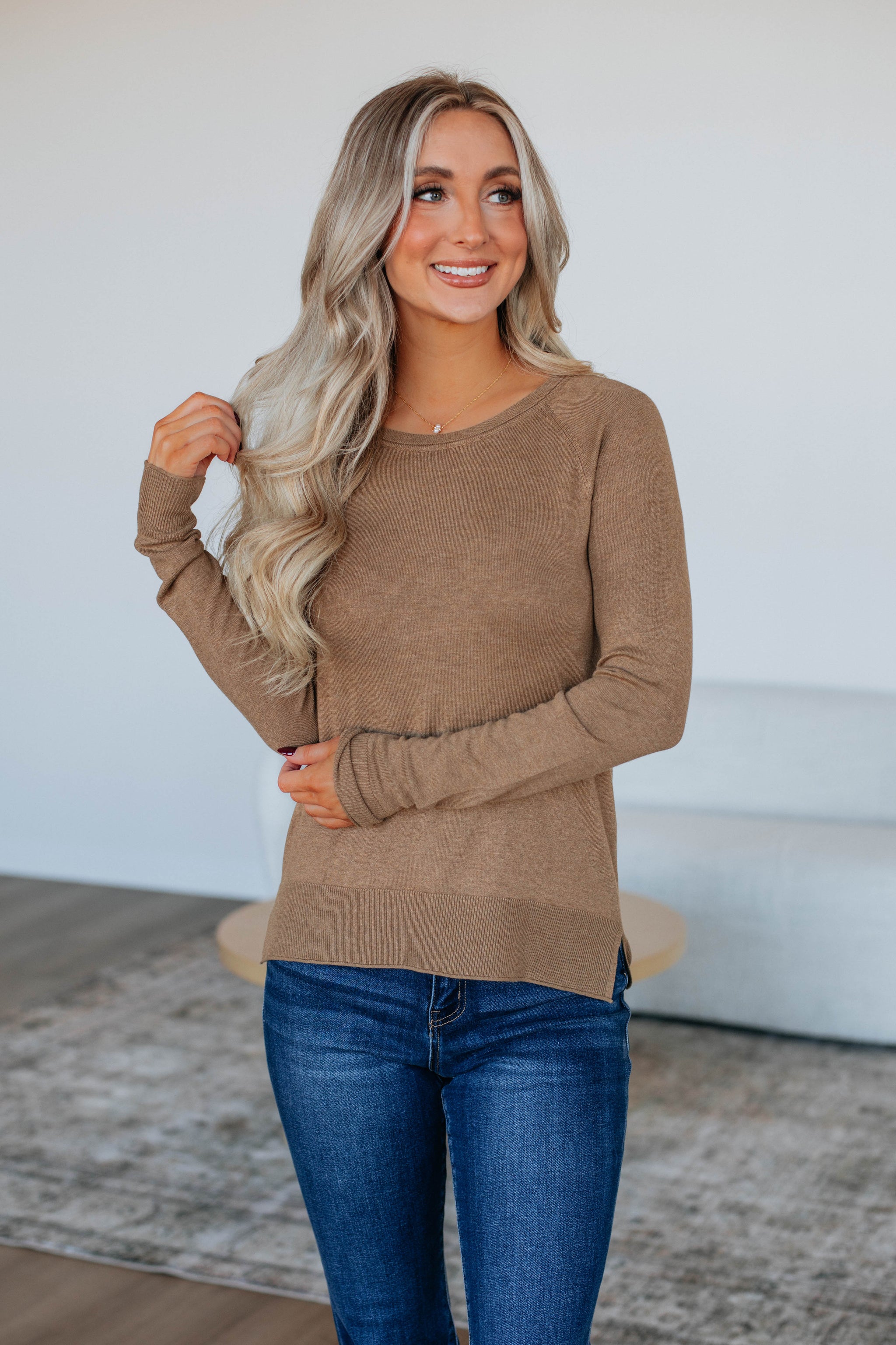 Anneke Long Sleeve Top - Barley