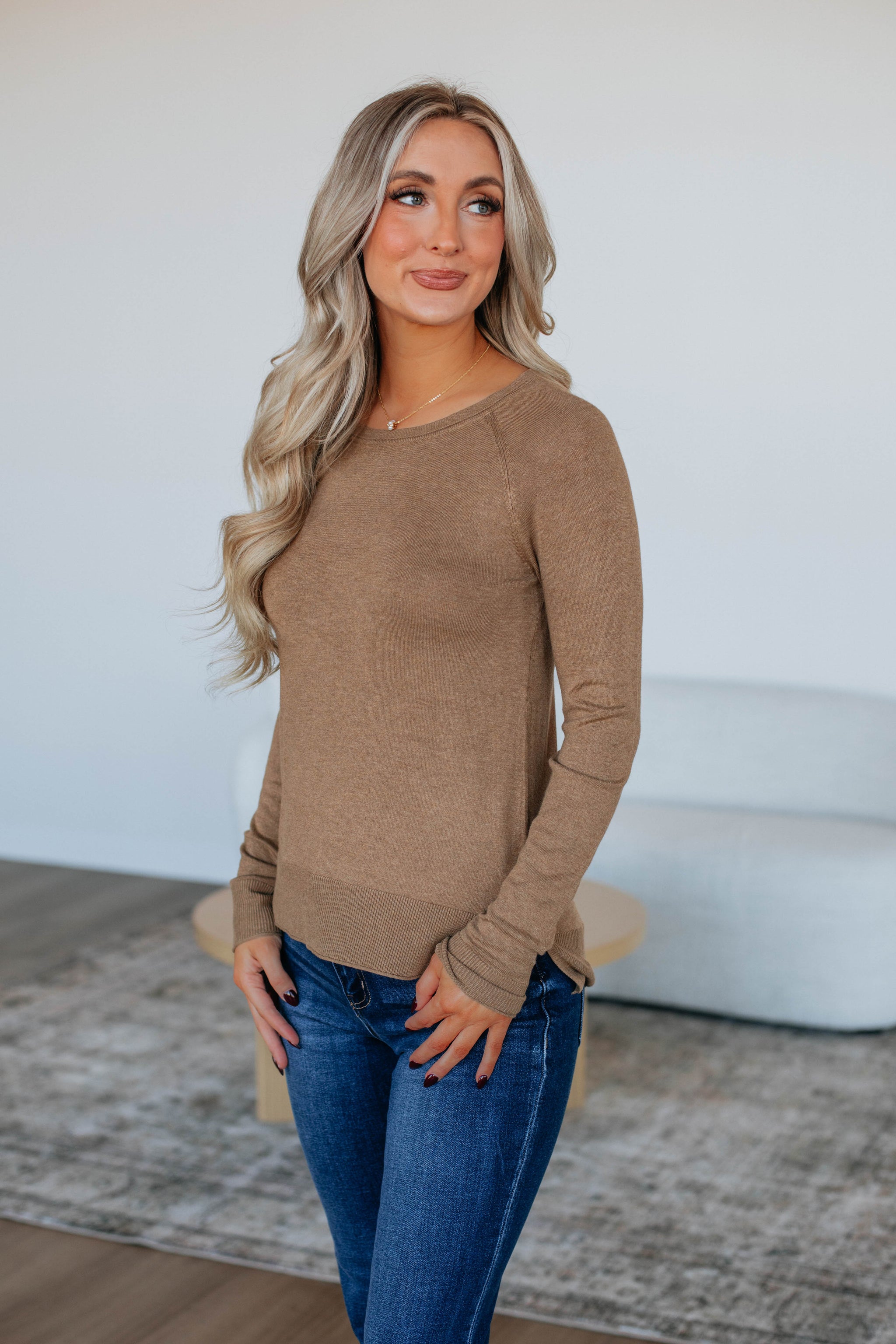 Anneke Long Sleeve Top - Barley