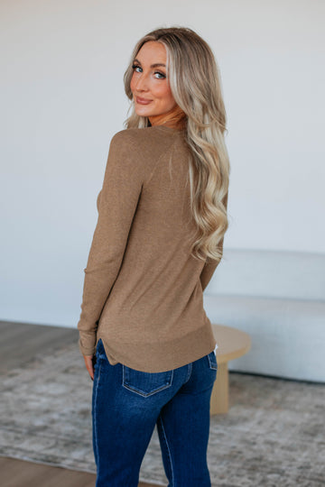 Anneke Long Sleeve Top - Barley