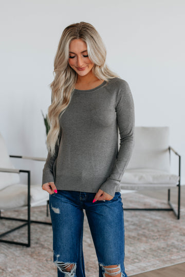 Anneke Long Sleeve Top - Smoke