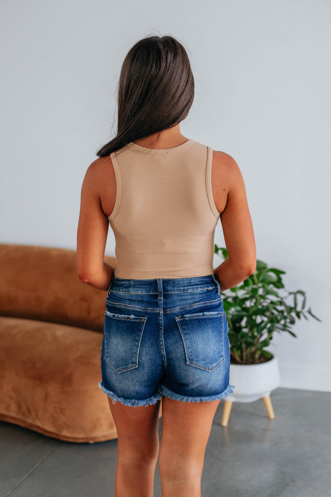 April Ribbed Bodysuit - Camel