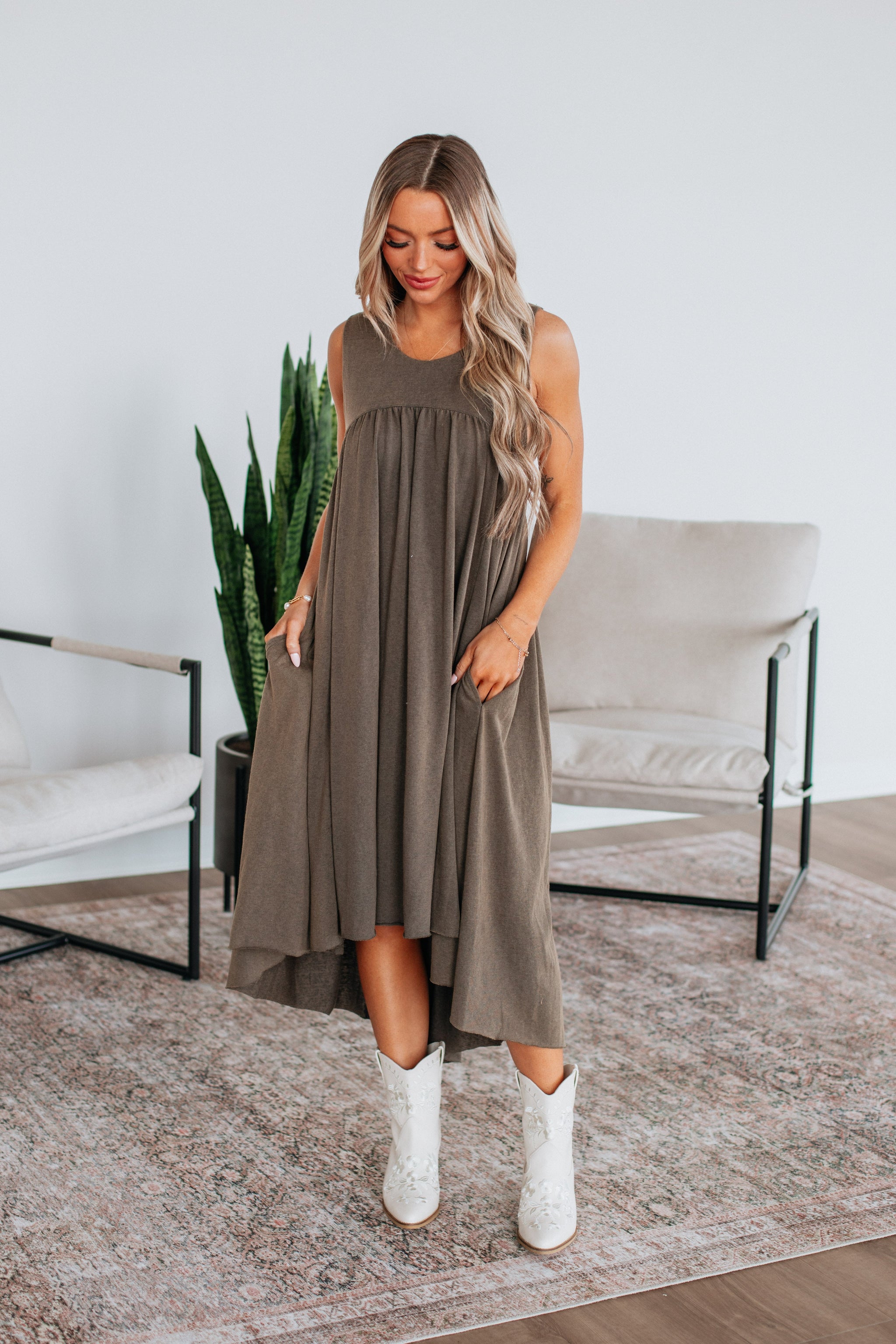 Ariella Midi Dress - Ash