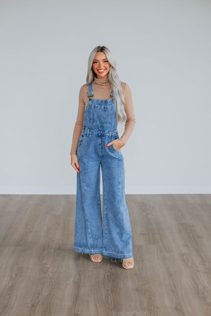 Astrid Denim Flare Overalls