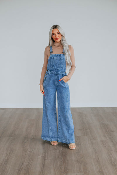 Astrid Denim Flare Overalls