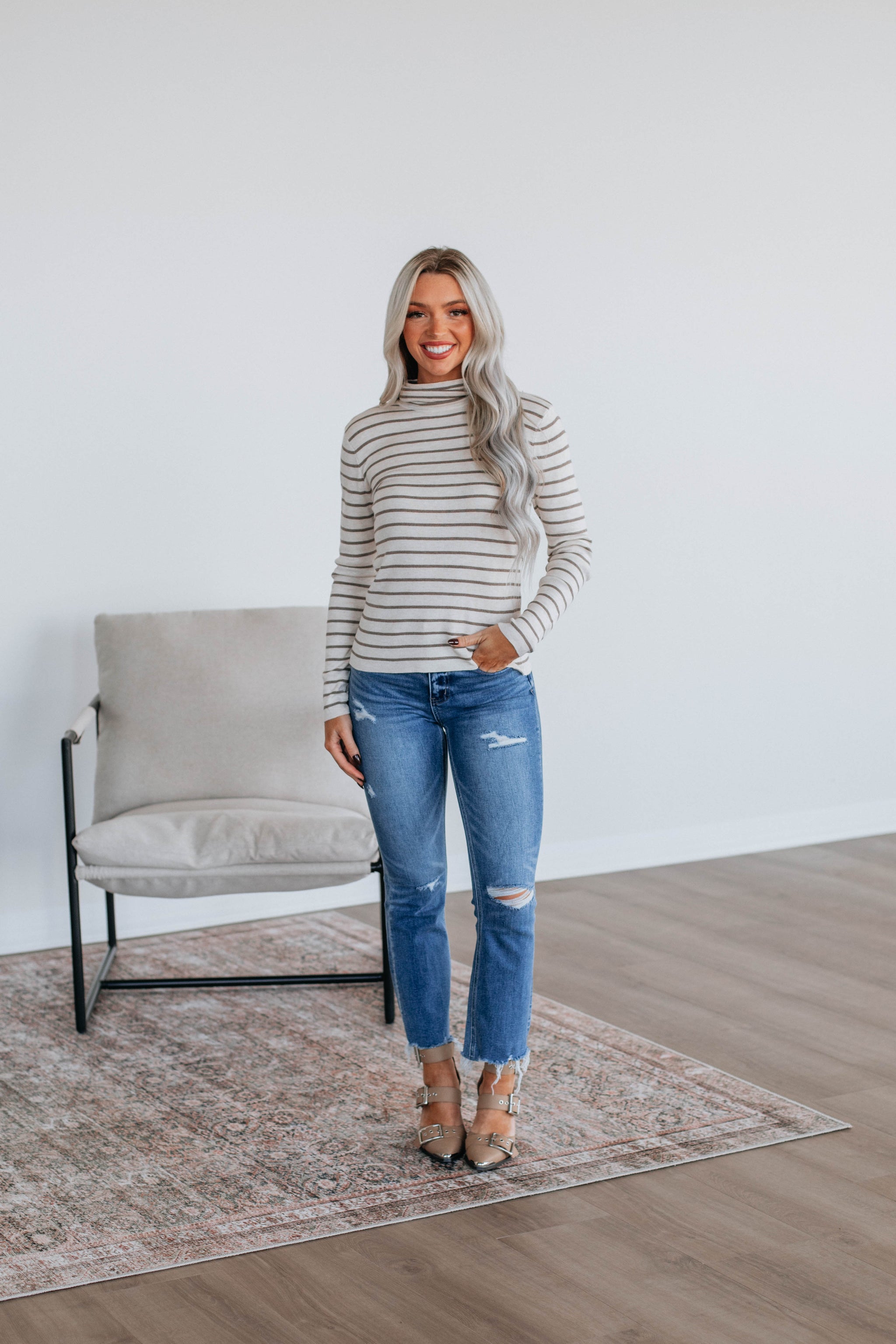 Berkeley Striped Sweater - Oatmeal