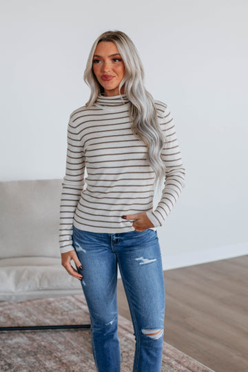 Berkeley Striped Sweater - Oatmeal