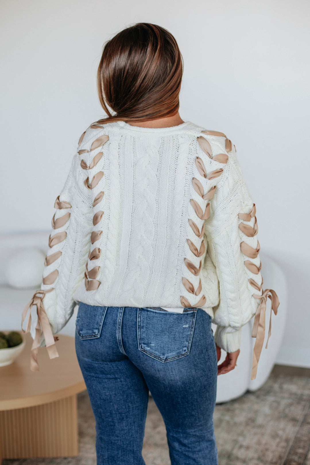 Brayley Cable Knit Cardigan - Ivory