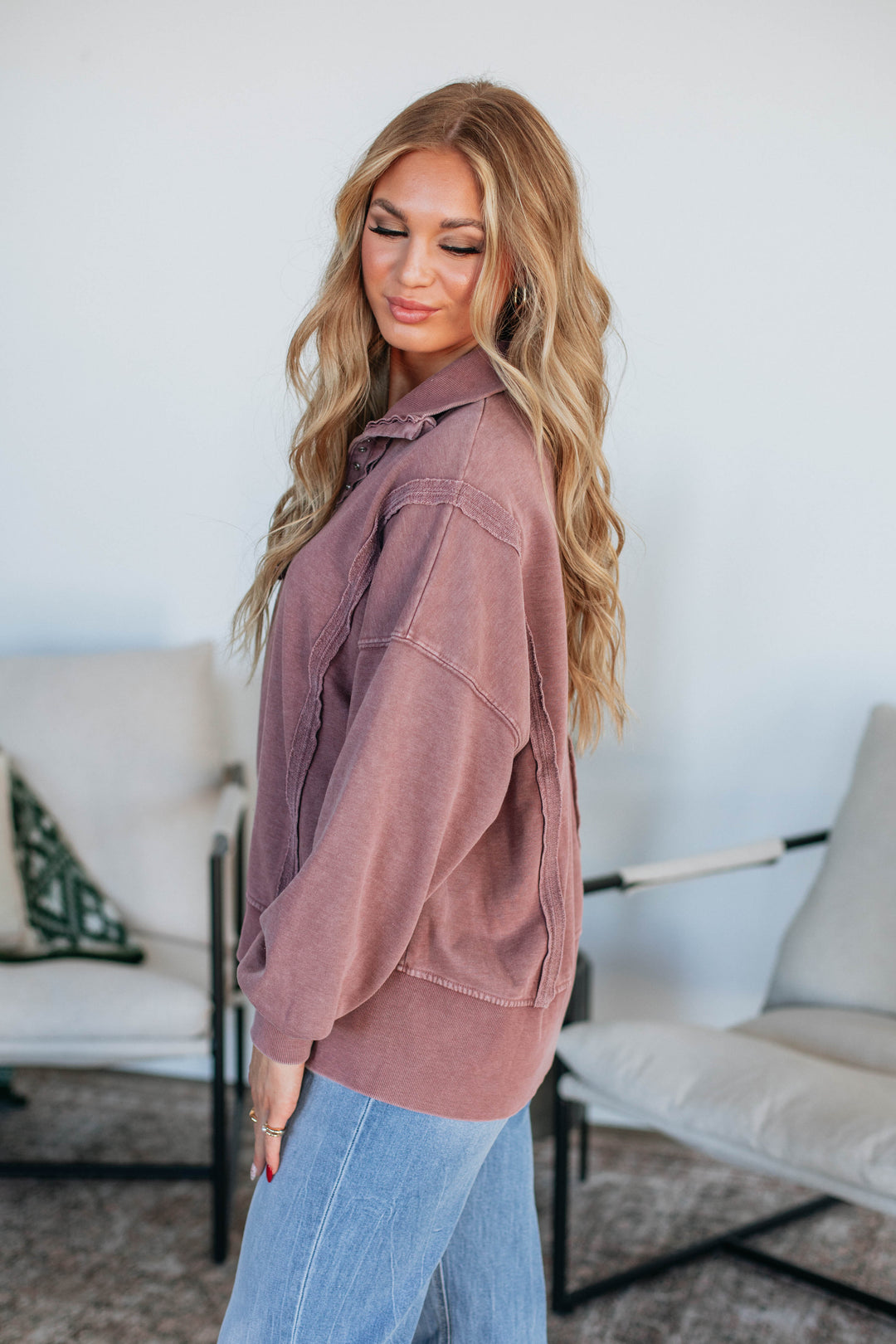 Cadence Pullover - Dark Mauve