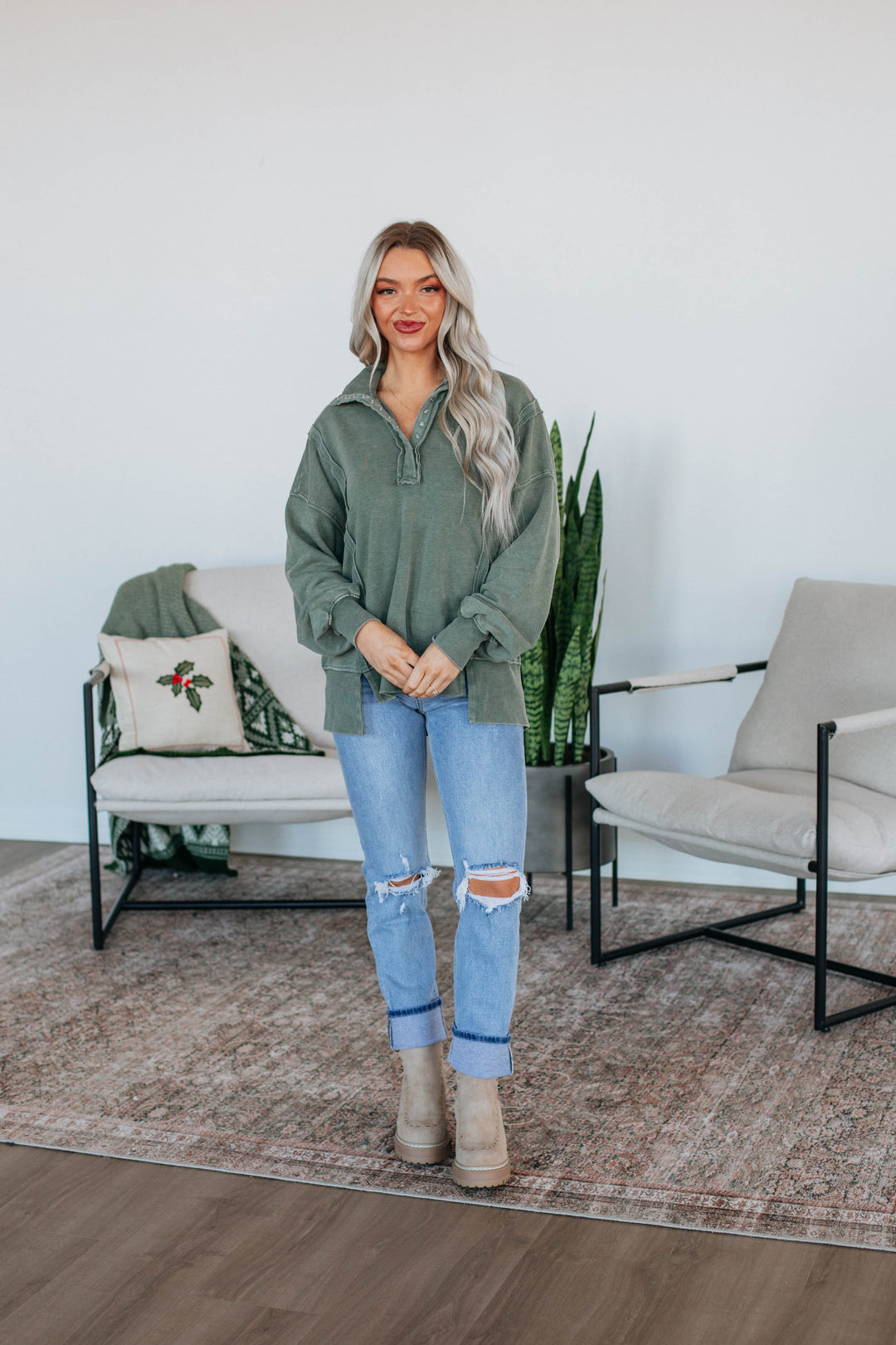 Cadence Pullover - Olive