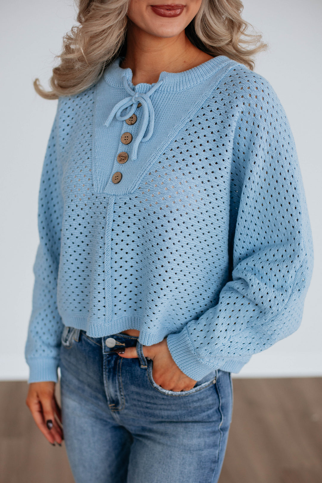 Callee Knit Sweater - Sky Blue