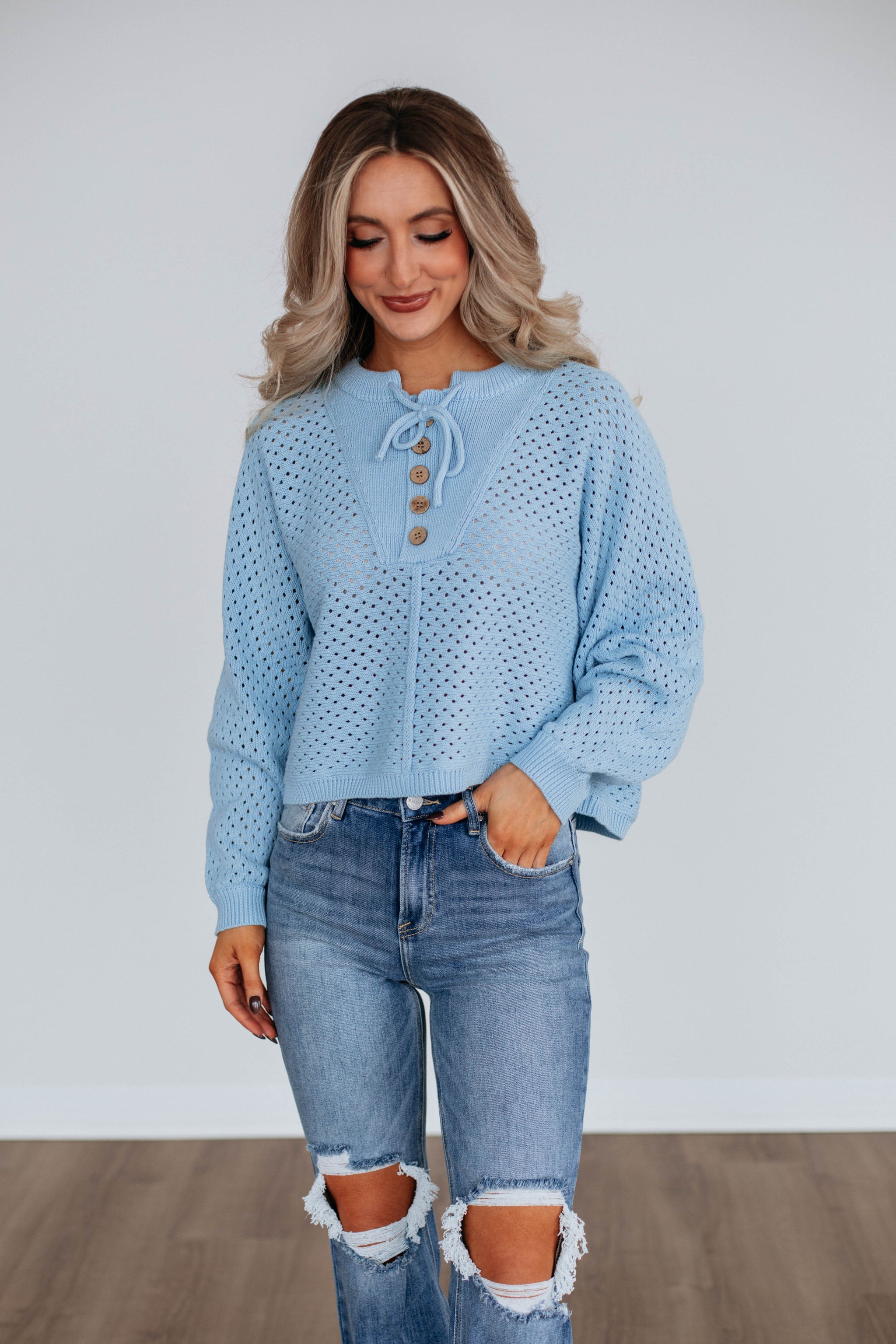 Callee Knit Sweater - Sky Blue