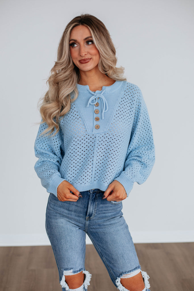 Callee Knit Sweater - Sky Blue