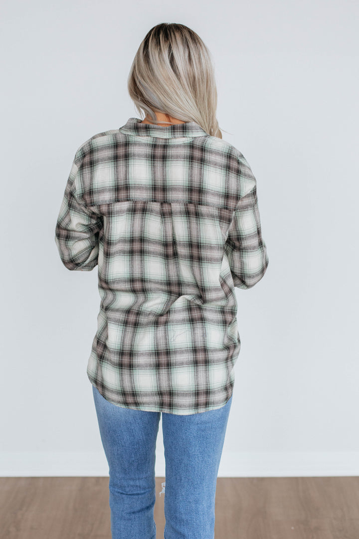 Camden Flannel Top - Mint