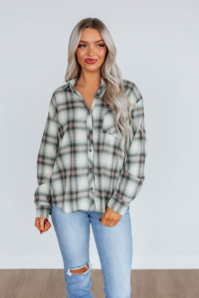 Camden Flannel Top - Mint