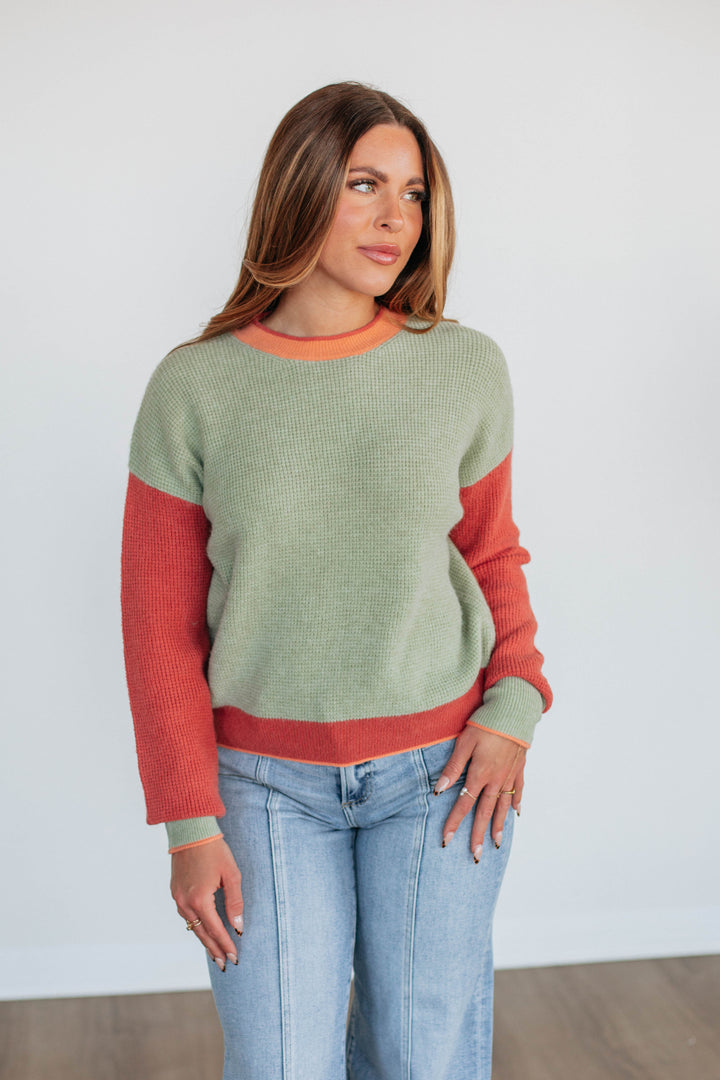 Casa Colorblock Sweater - Thyme