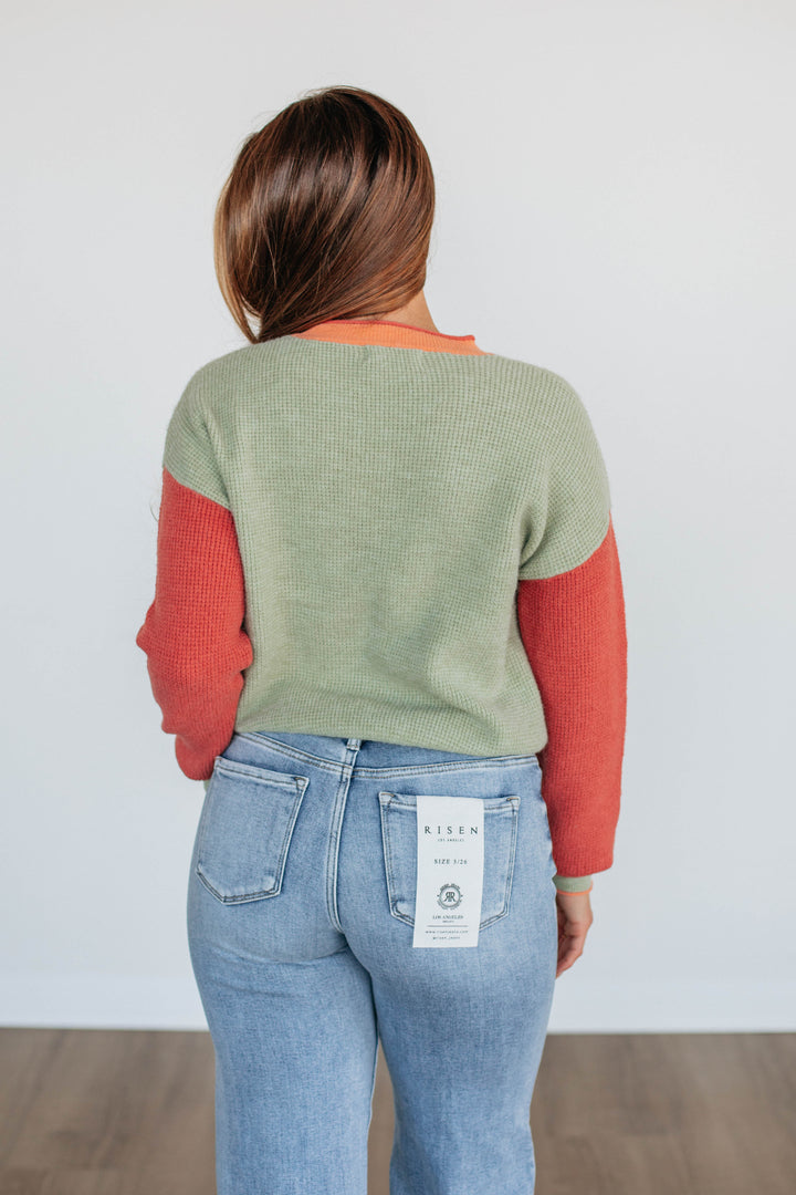 Casa Colorblock Sweater - Thyme