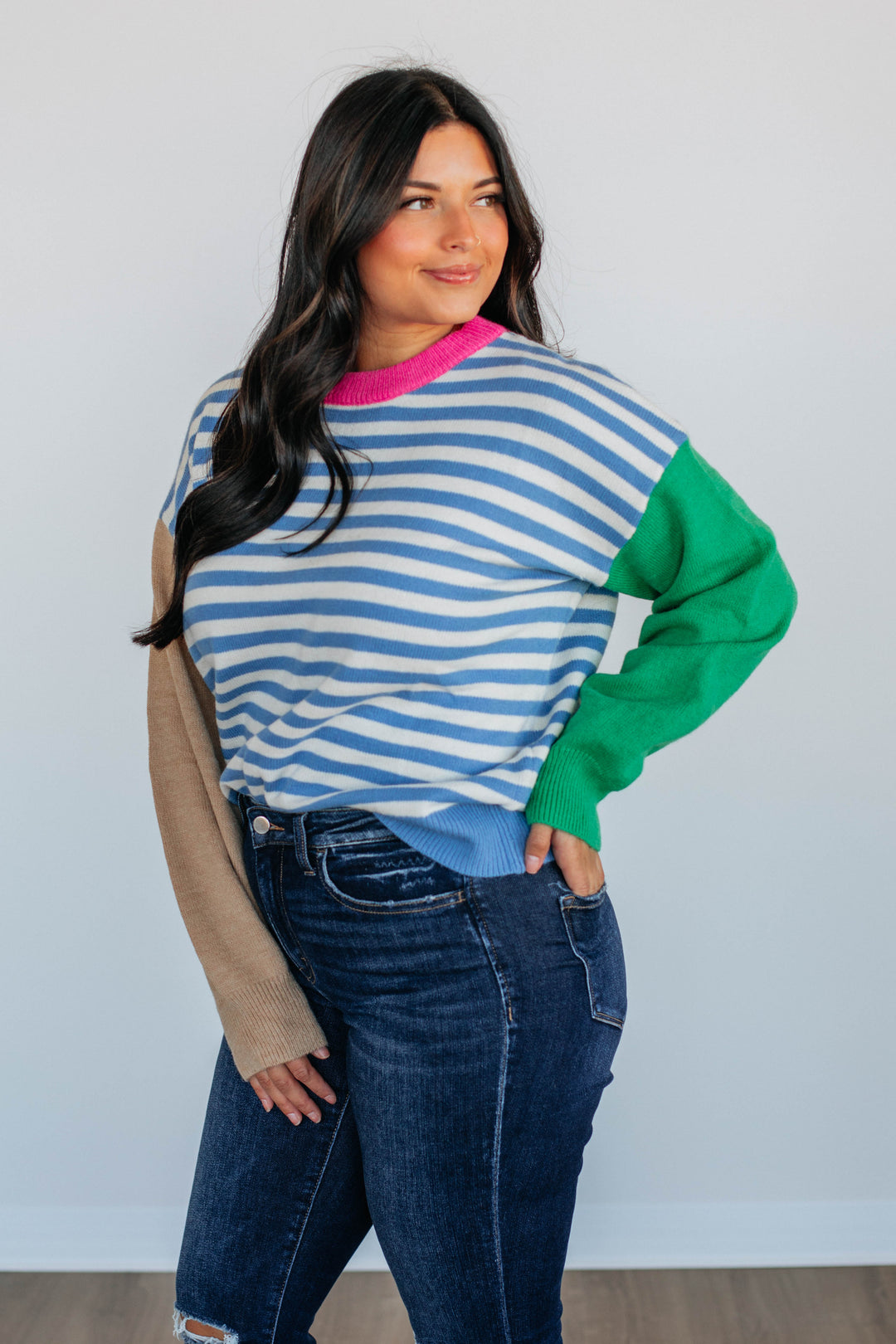 Cello Colorblock Sweater - Cerulean