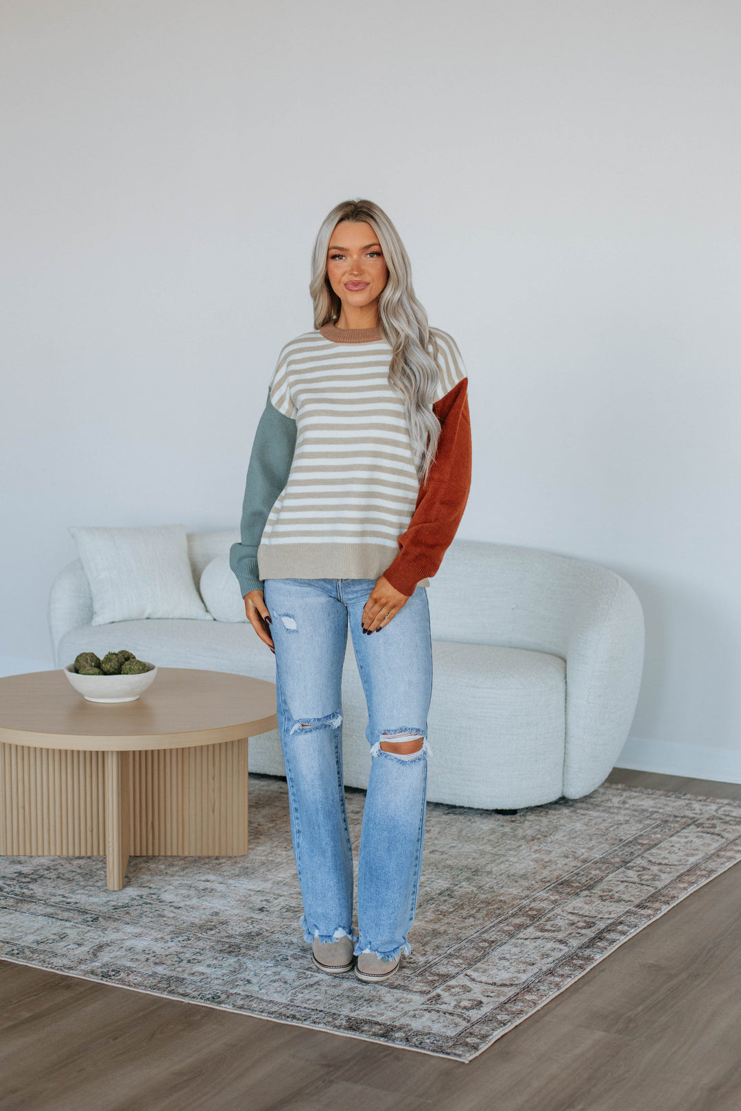 Cello Colorblock Sweater - Taupe