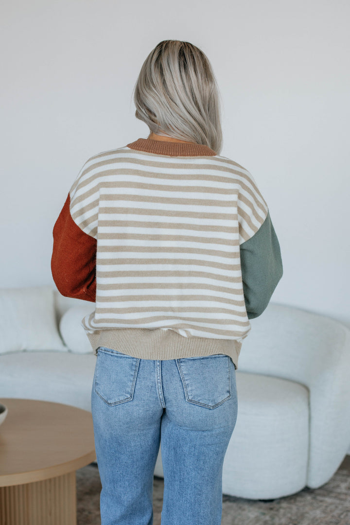 Cello Colorblock Sweater - Taupe