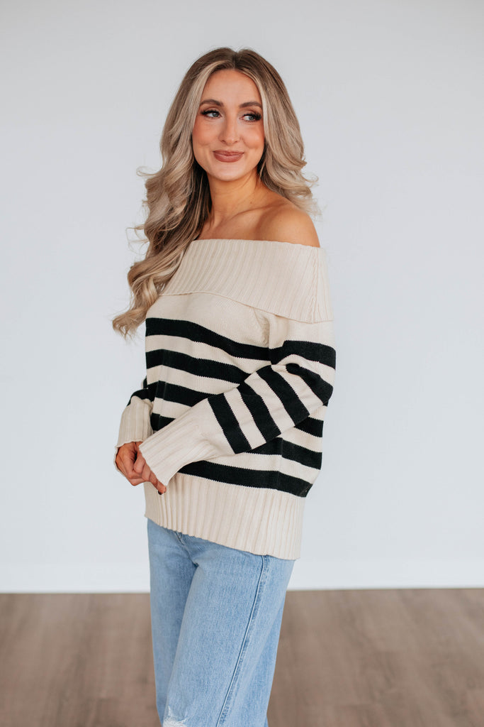 Chantelle Off The Shoulder Sweater - Cream