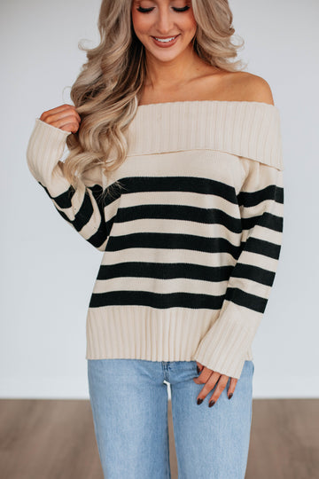 Chantelle Off The Shoulder Sweater - Cream