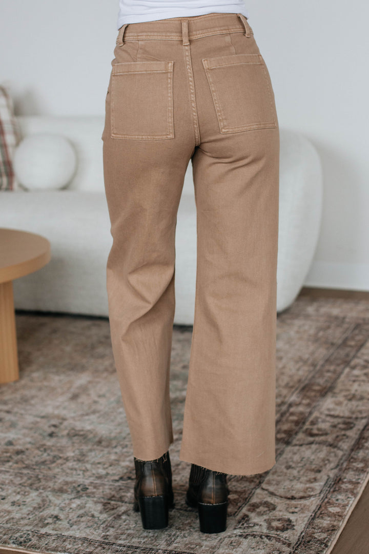 Chasity Wide Leg Pants - Khaki