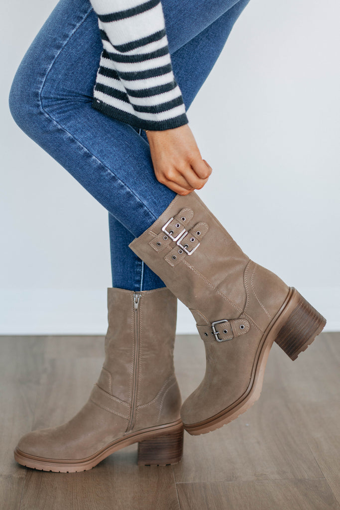 Dark taupe boots on sale