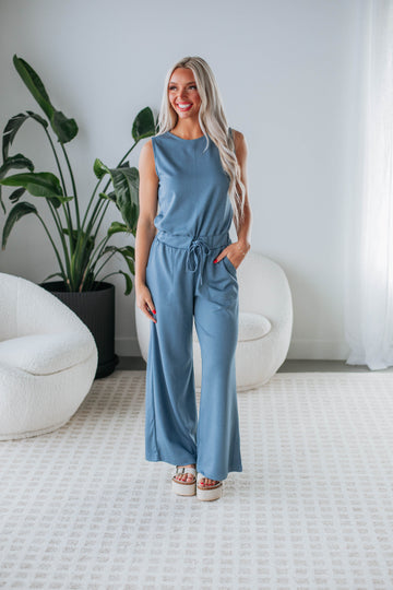 Cowan Jumpsuit - Slate Blue