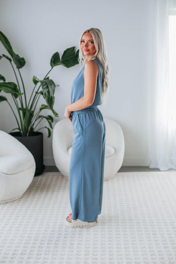 Cowan Jumpsuit - Slate Blue