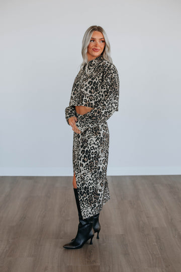 Crosby Denim Set - Leopard