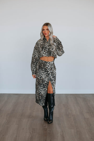 Crosby Denim Set - Leopard