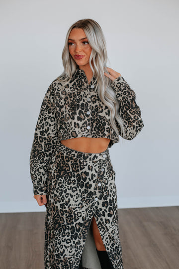 Crosby Denim Set - Leopard