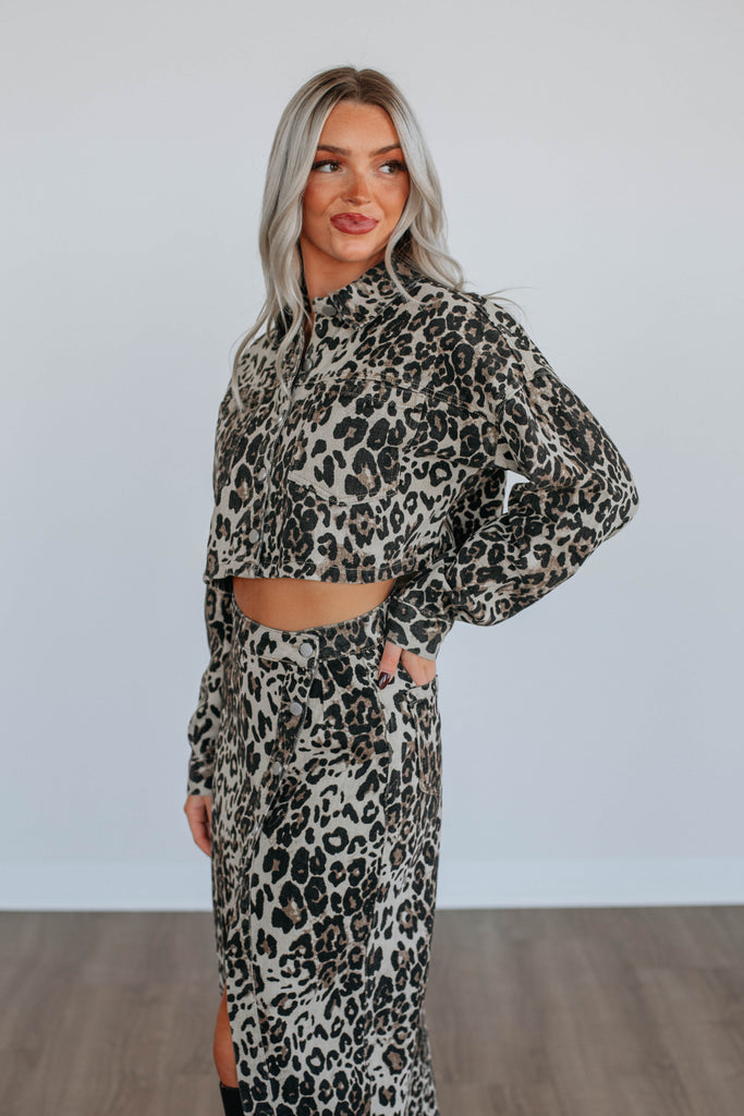 Crosby Denim Set - Leopard