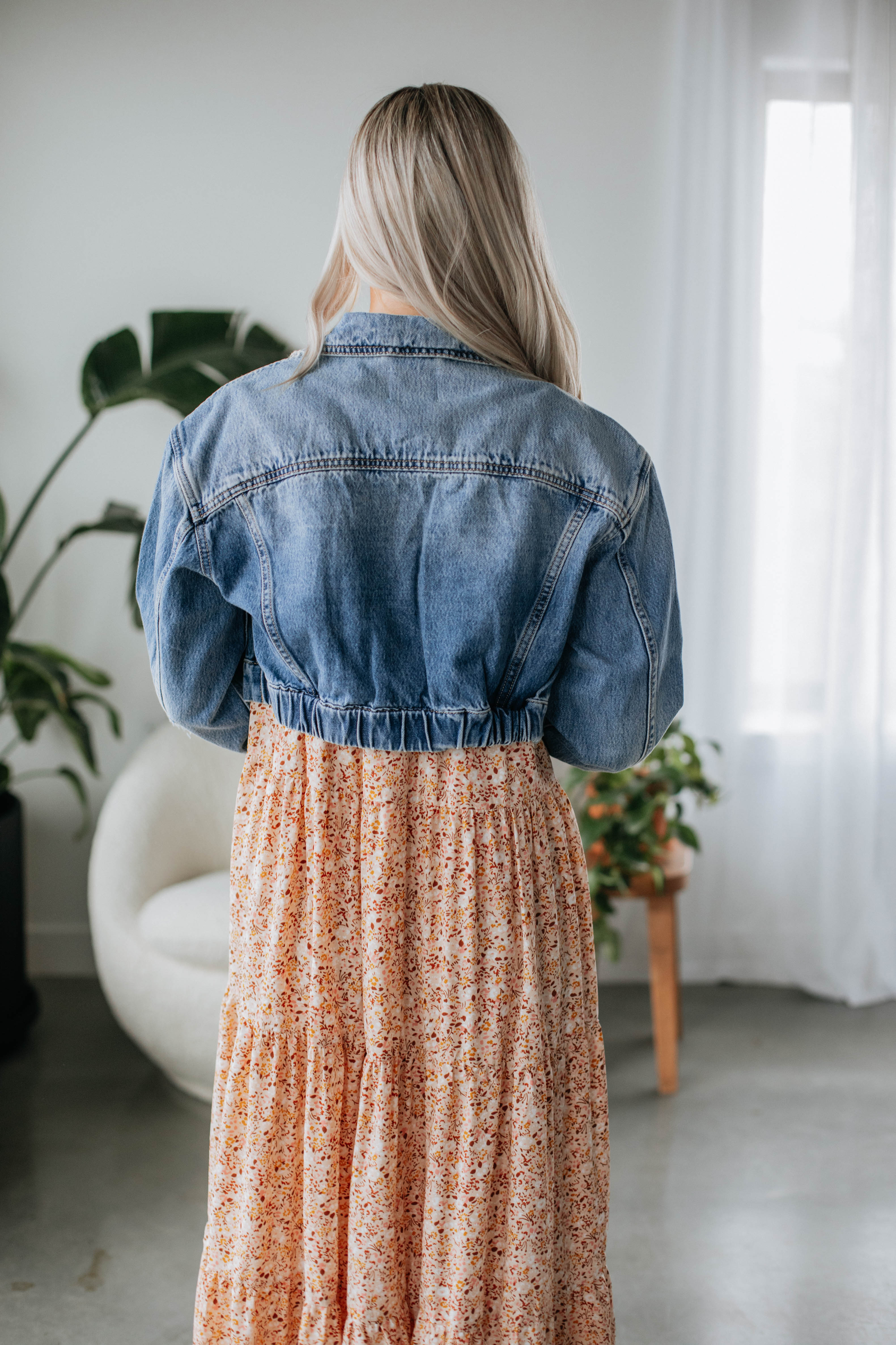 Desi Hidden Denim Jacket Medium Wash Wild Oak Boutique