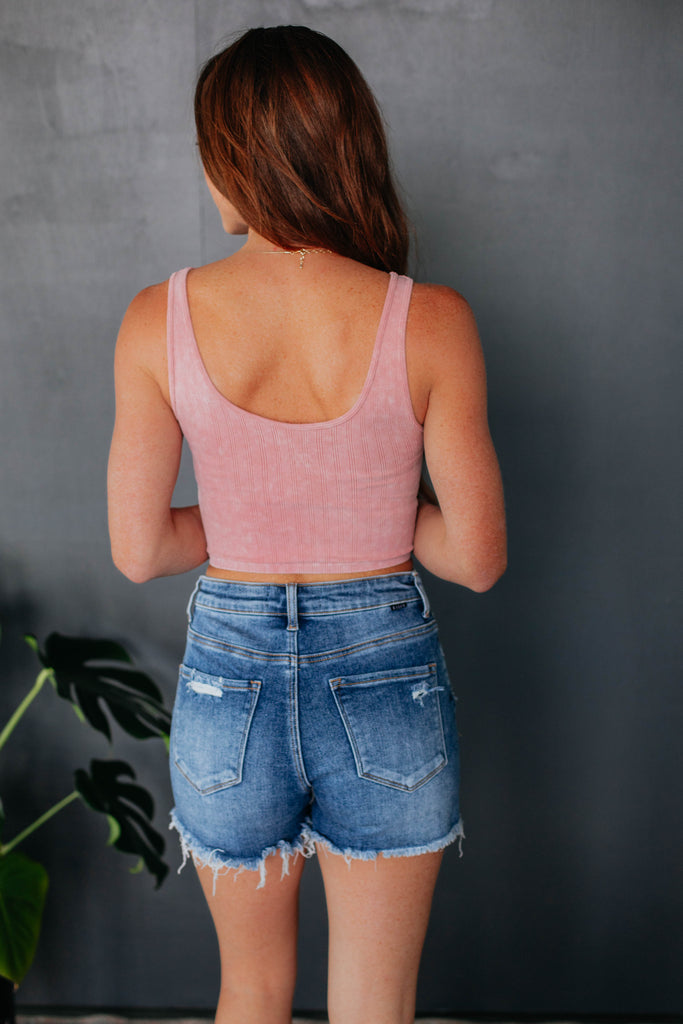 Drew Ribbed Tank - Dusty Rose