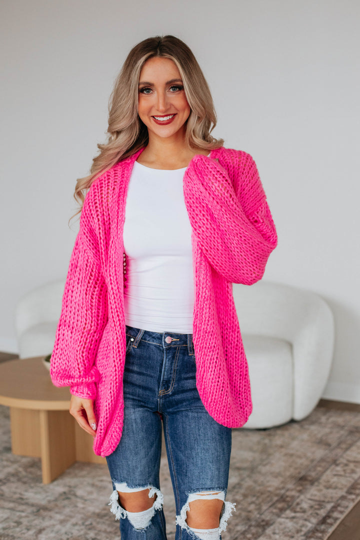 Dreya Knit Cardigan - Fuchsia