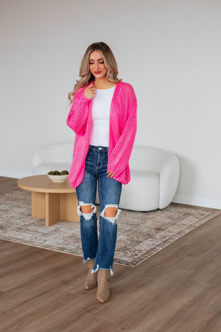 Dreya Knit Cardigan - Fuchsia