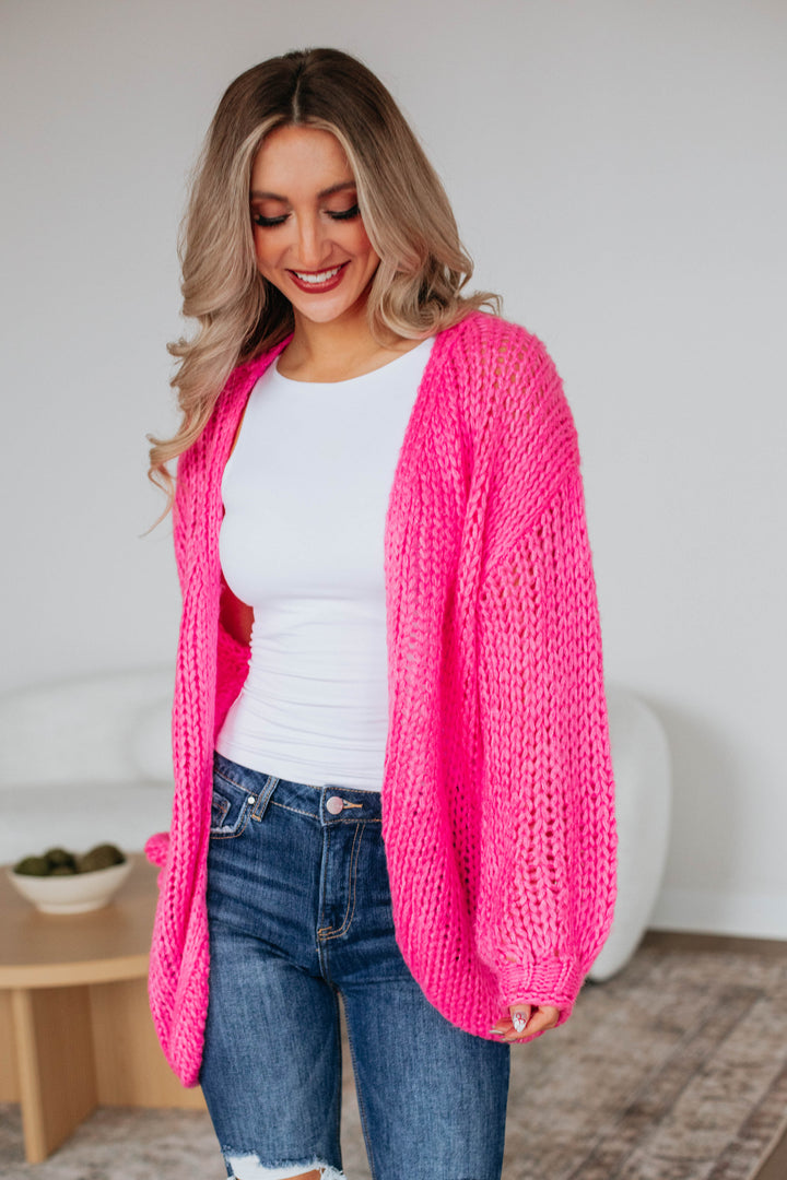 Dreya Knit Cardigan - Fuchsia