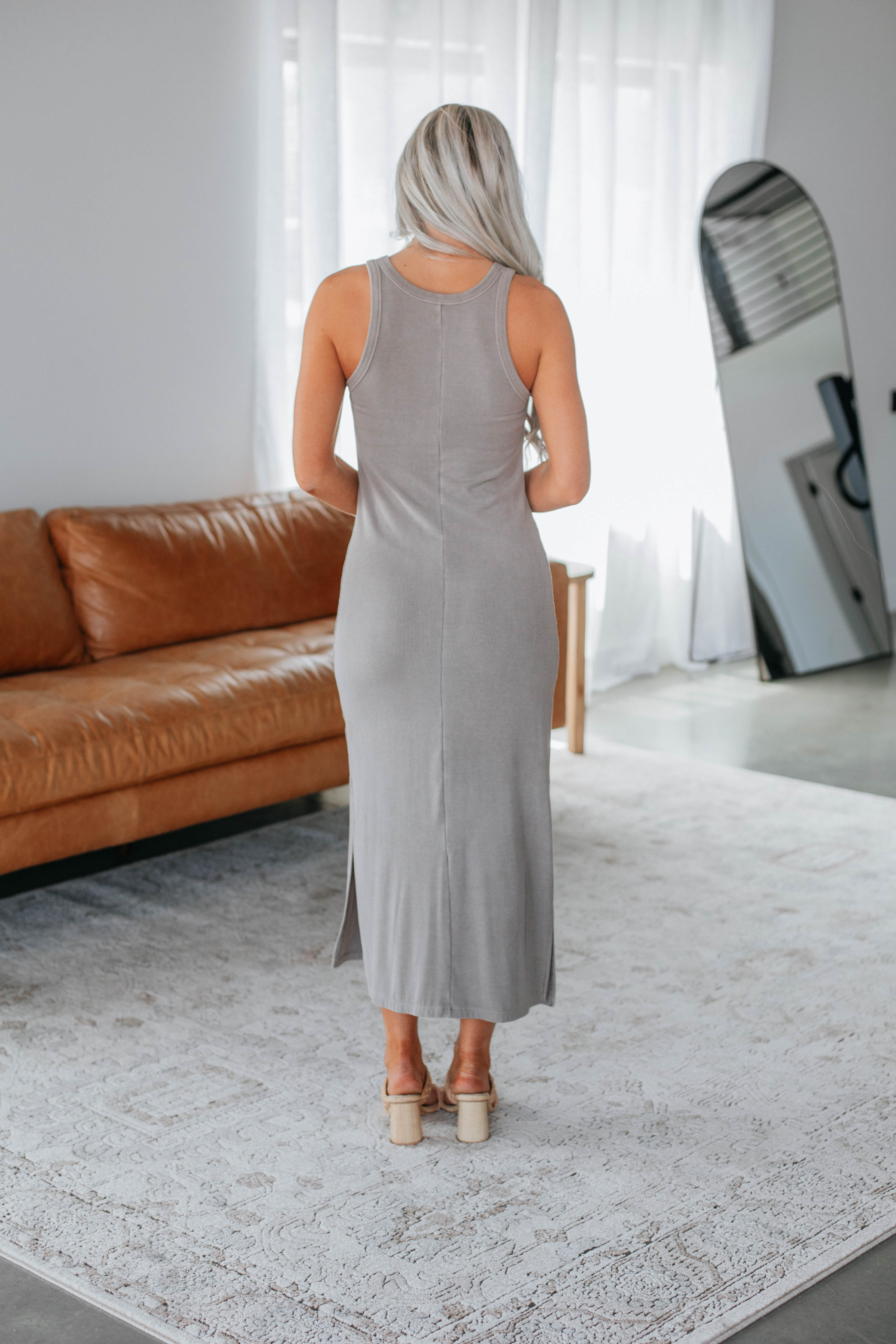 Orders Gray Ribbed Dress