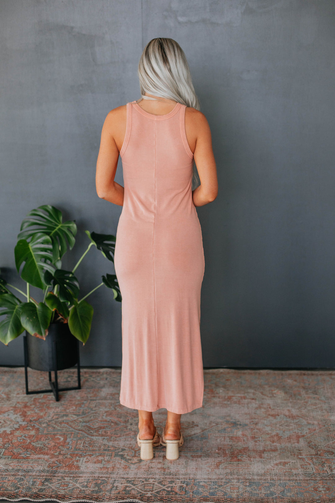 Edeny Ribbed Dress - Papaya