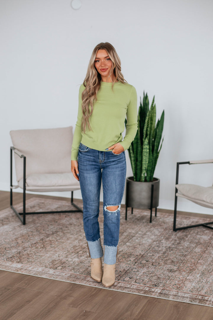 Eldridge Long Sleeve Top - Lime