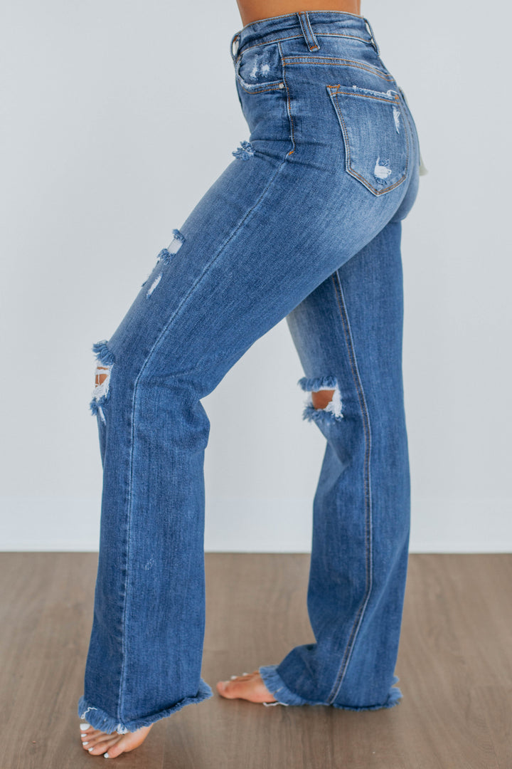 Eloise Risen Jeans - Dark Wash