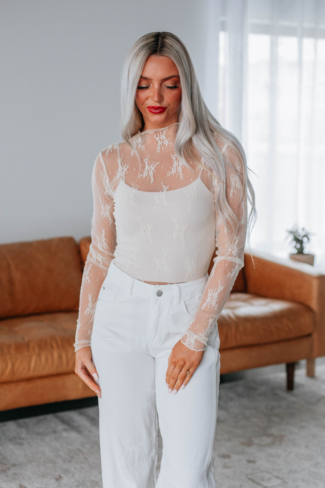 Elysia Lace Top - Cream